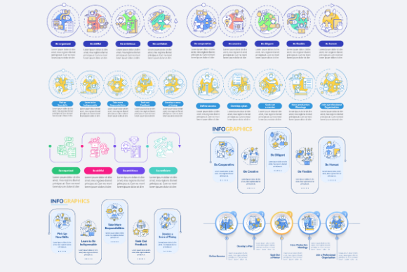Career Steps Infographic Bundle for Graphics and Infographics