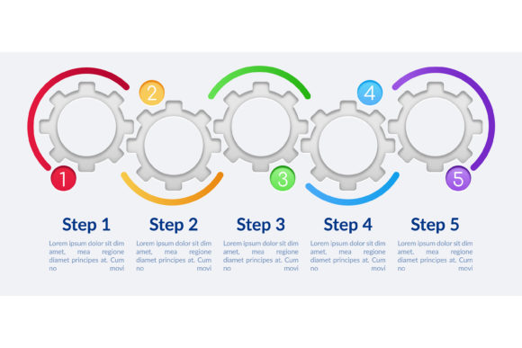 Colorful Gears Infographic Graphics