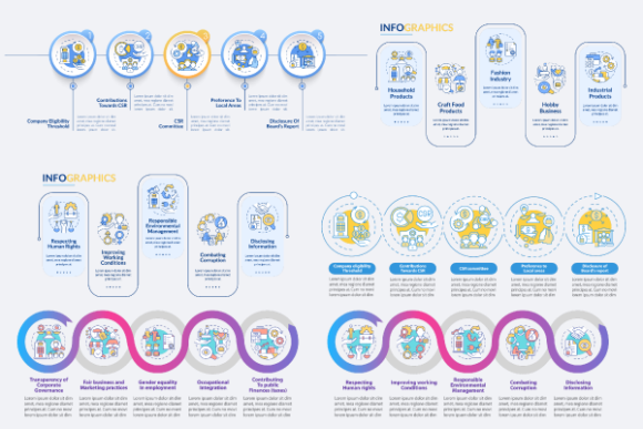 CSR Issues Infographic Templates Bundle for Handmade Creations