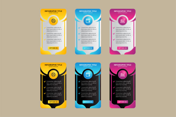 Dark and Bright Infographic Three Option for Modern Graphics