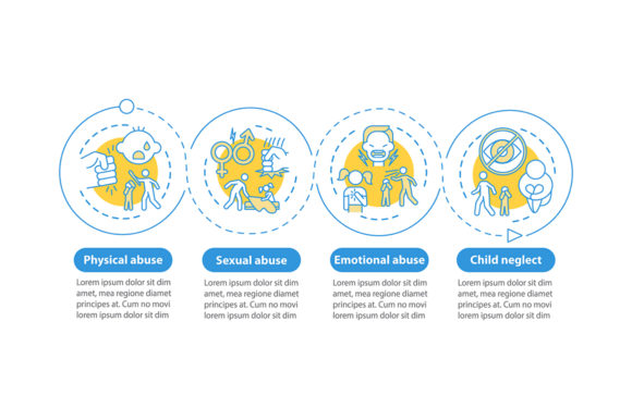 Domestic Child Abuse Vector Infographic