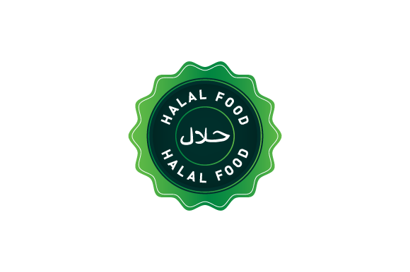 Halal Food Label Design for Embroidery Projects
