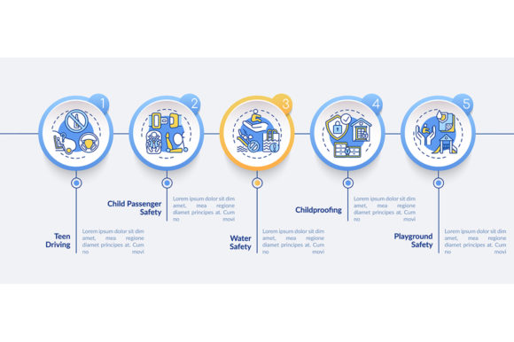 Kids Safety Vector Infographic Template for Graphics and Infographics