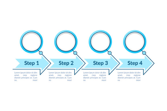 One Colored Circles Steps Infographic for Modern Graphics