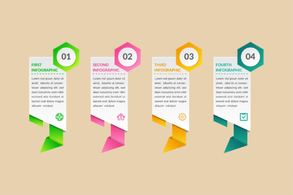 Polygonal Hexagon Four Infographic – A Graphic Design Asset for Infographics