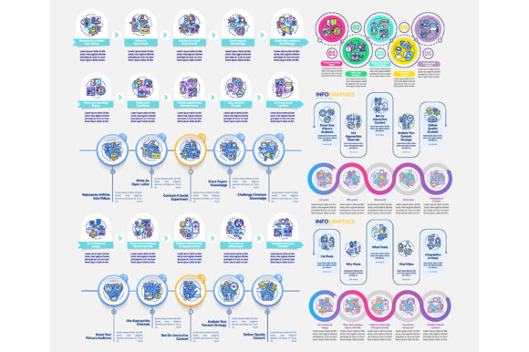 Popular Content Methods Infographic Set for Blog and Website Graphics