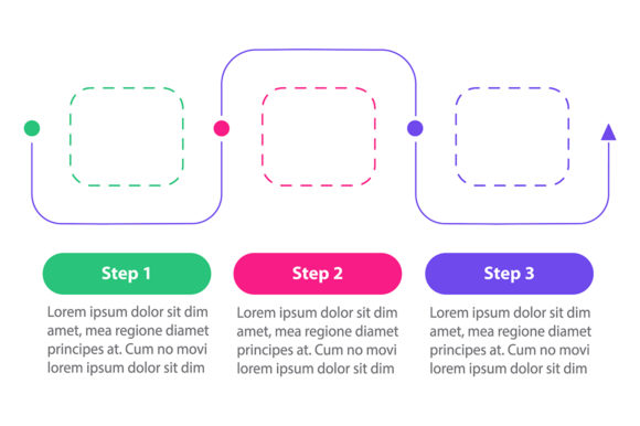 Square Linear Vector Infographic for Handmade Graphics
