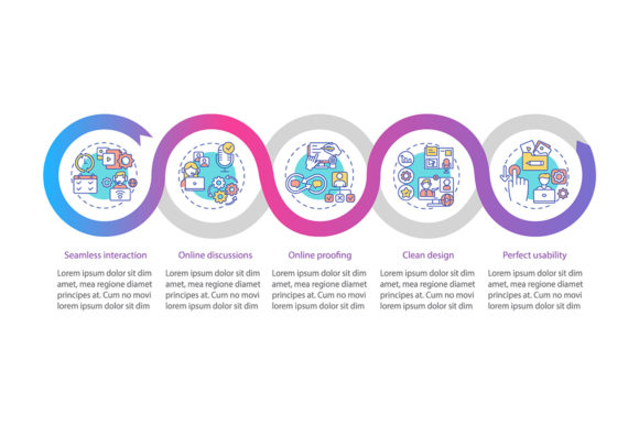 Teleworking App Features Infographic – Clean Graphic Design for Content Publishing
